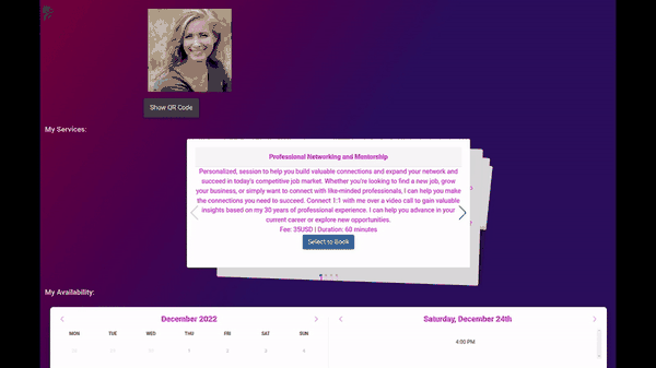 Multiple service booking cards